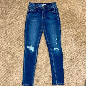 Kancan Double-Button High-rise Skinny Jean